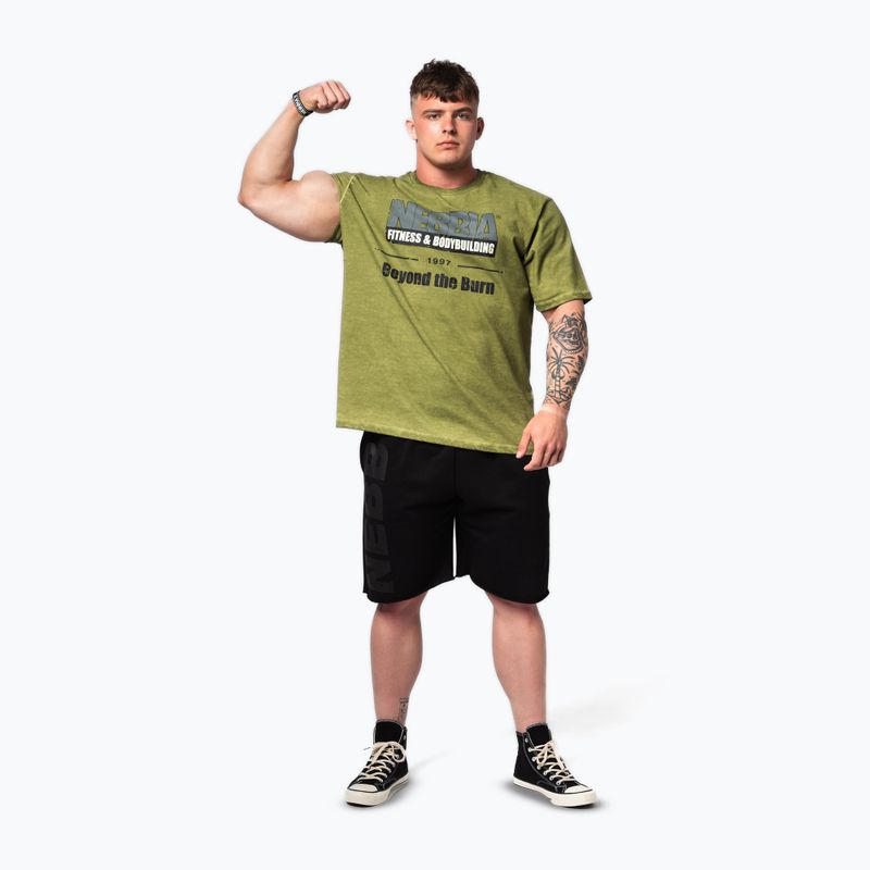 Мъжка тениска за тренировка NEBBIA Washed-Off Heritage green 4