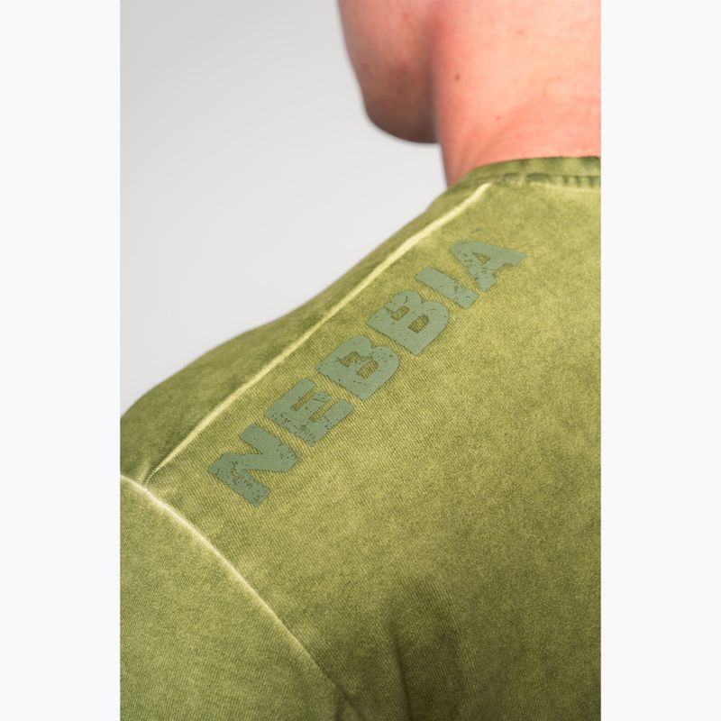 Мъжка тениска за тренировка NEBBIA Washed-Off Heritage green 6
