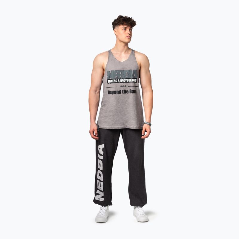 Мъжки потник за тренировка NEBBIA Washed-Off Stringer Max Out light grey 2