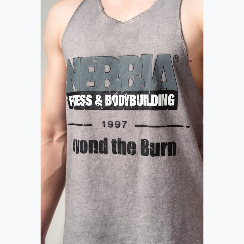 Мъжки потник за тренировка NEBBIA Washed-Off Stringer Max Out light grey 4