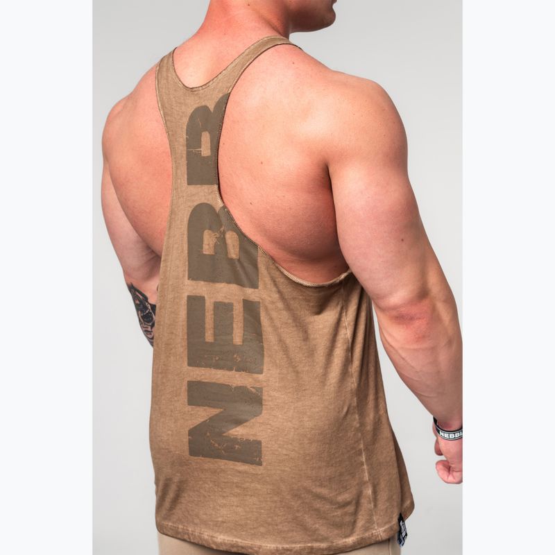 Мъжки потник за тренировка NEBBIA Washed-Off Stringer Max Out light brown 5