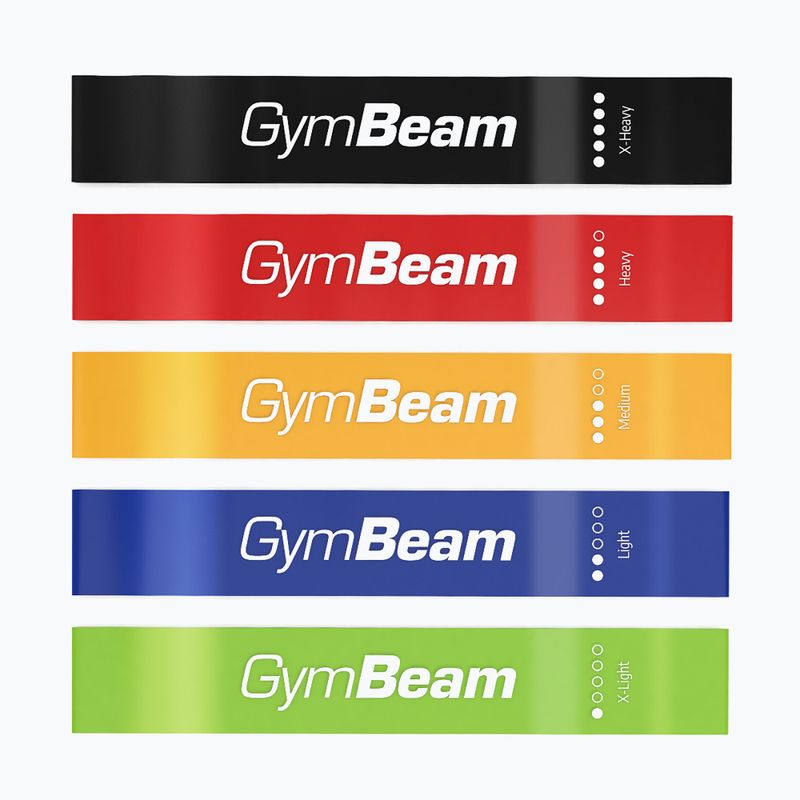 Комплект ластици за упражнения GymBeam Resistance 5, 5 броя multicolor