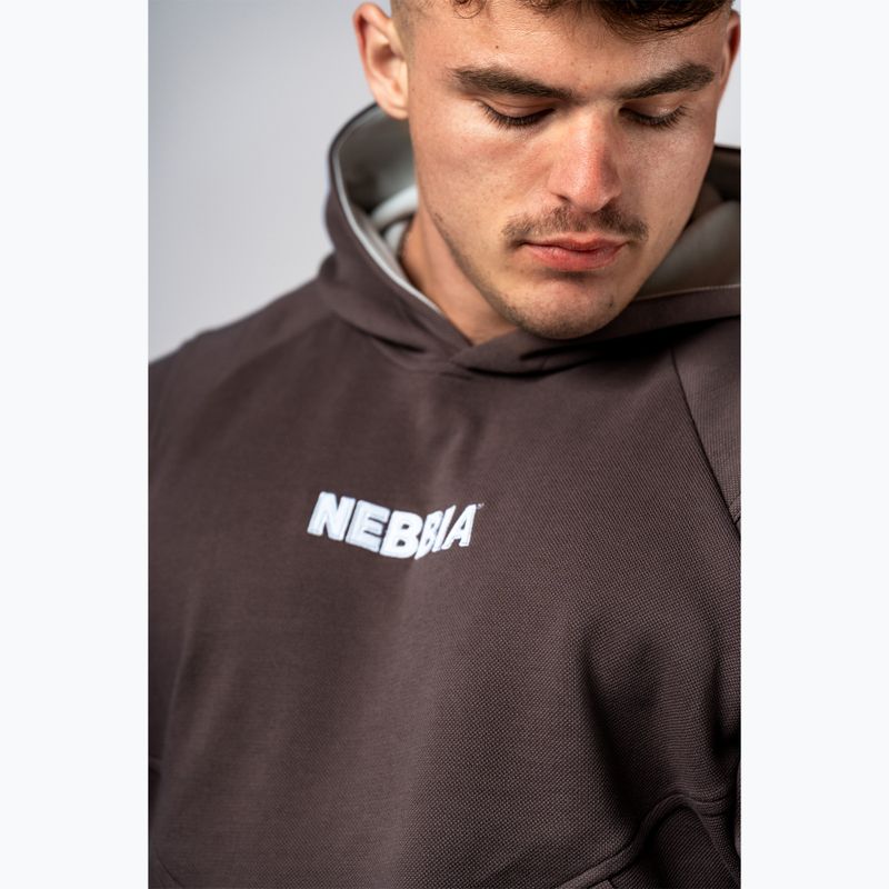 Мъжки суитшърт NEBBIA Hero Hoodie brown 5