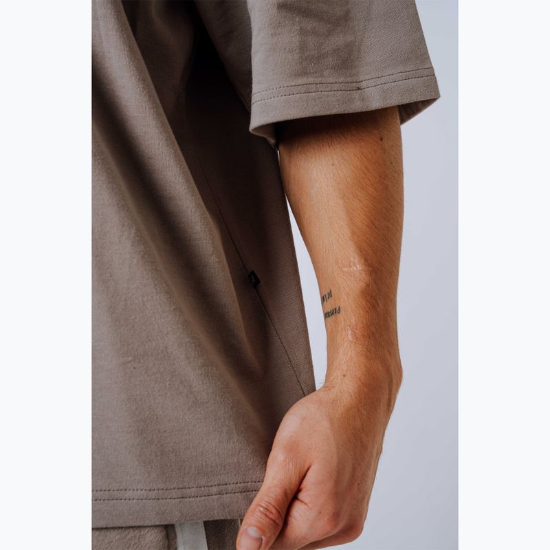 Мъжка тренировъчна тениска NEBBIA Power Oversize light brown ash 9