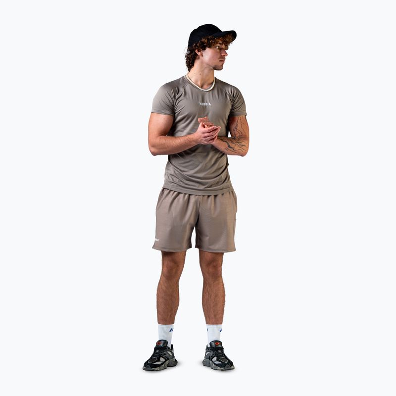 Мъжка тренировъчна тениска NEBBIA Power light brown ash 2