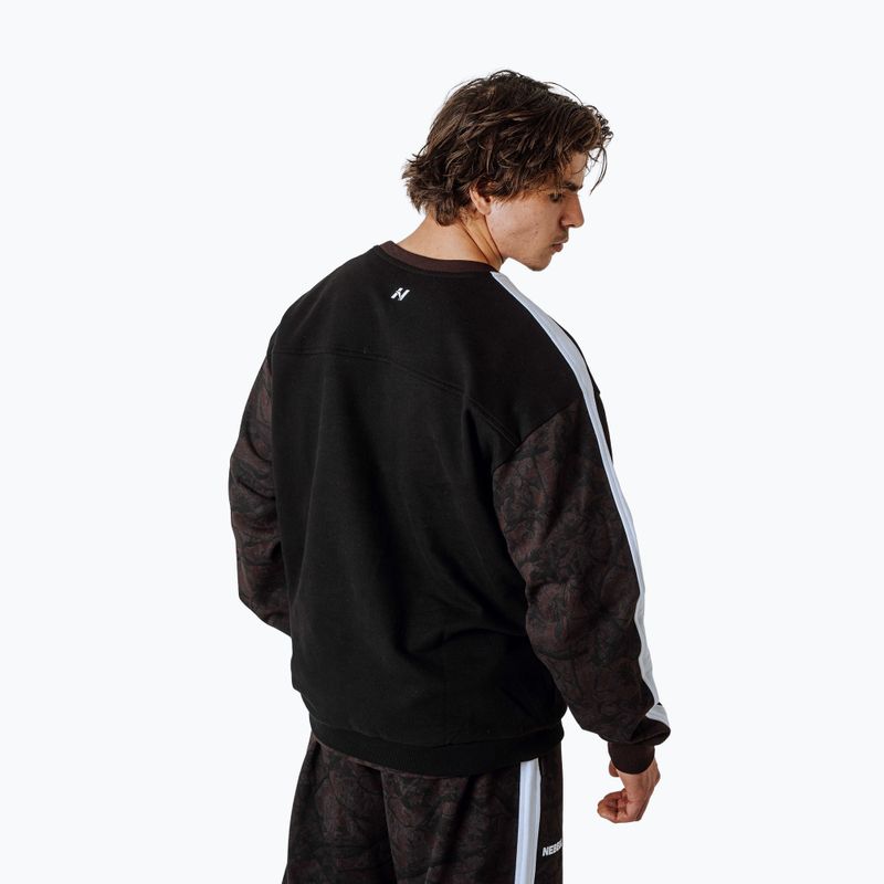 Мъжки суитшърт NEBBIA Power FZ dark brown camo 3