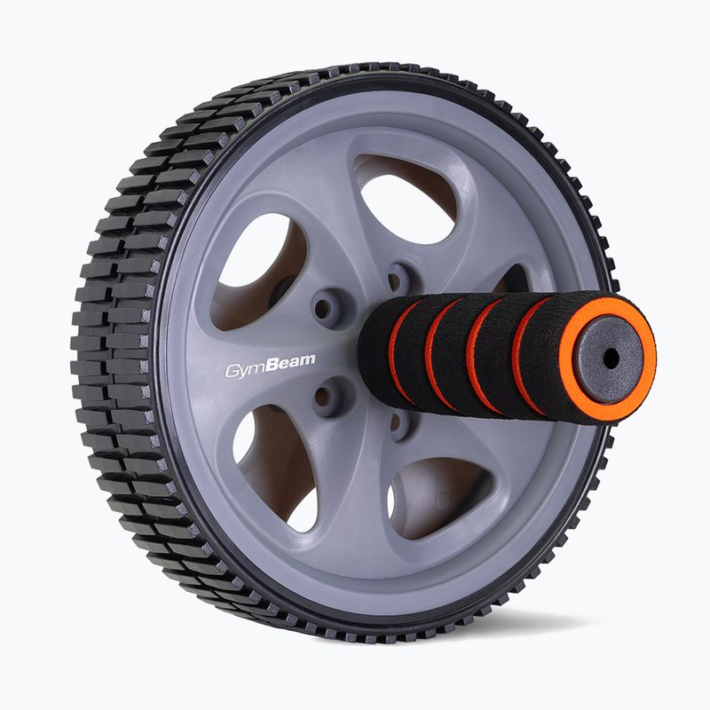 Колело за упражнения за коремни мускули GymBeam Ab Wheel черно/сиво/оранжево