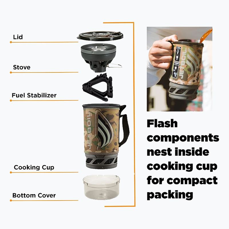 Jetboil New Flash set пътна готварска печка кафява FLCM-EU 5