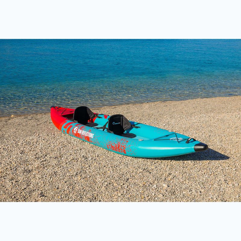 Надуваем каяк 2-местен Sun Reflections Tube blue/red 4