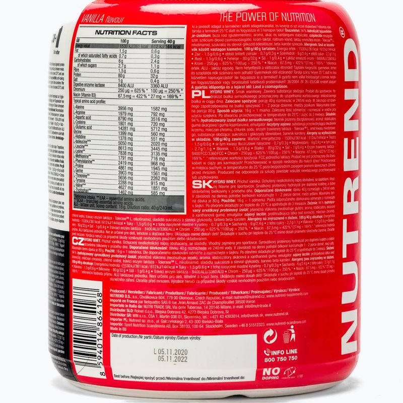 Суроватка Nutrend Hydro 800g и ванилия VS-074-800-VA 3