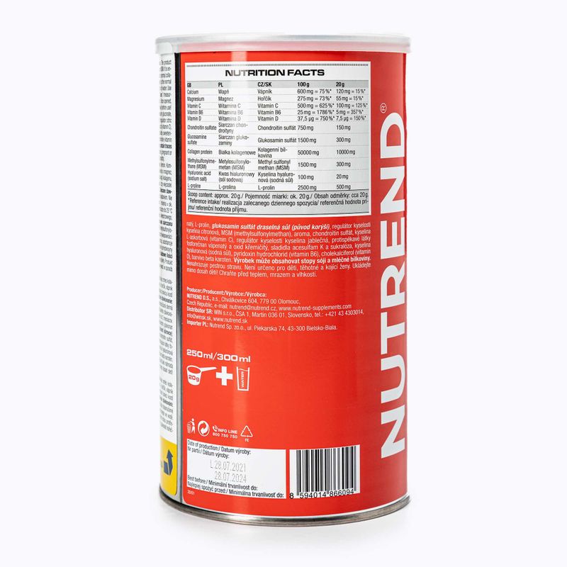 Flexit Drink Nutrend 600g за възстановяване на ставите лимон VS-015-600-CI 2