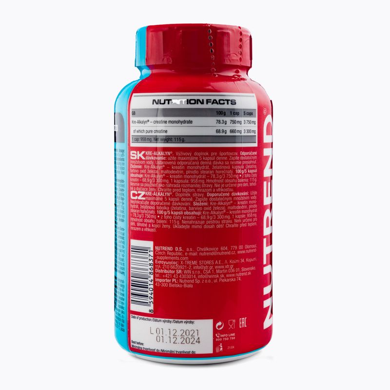 Kre-Alkalyn Nutrend креатин 120 капсули VR-031-120-XX 2
