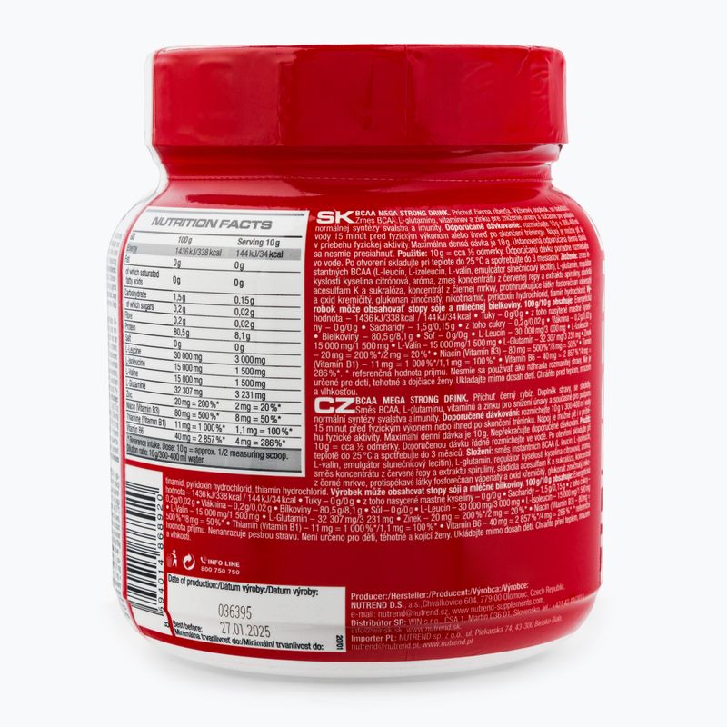 BCAA Mega Strong Nutrend аминокиселини 400g касис VS-106-400-ČR 3