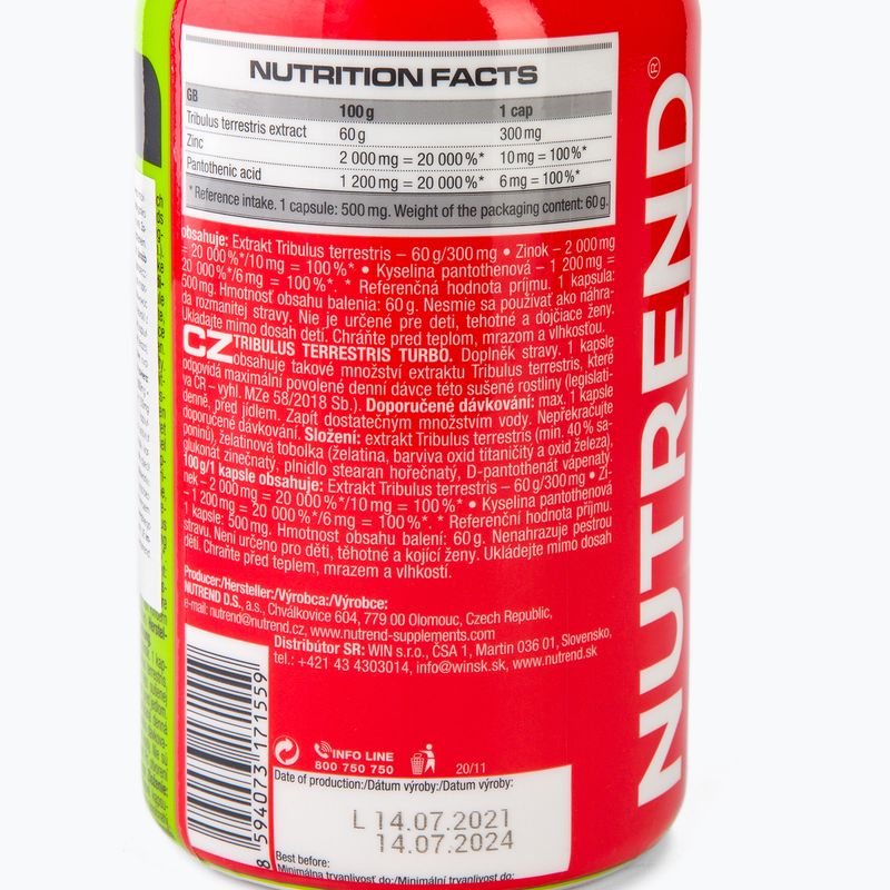 Усилвател на тестостерона Nutrend Tribulus Terrestris Turbo 120 капсули VR-046-120-xx 3