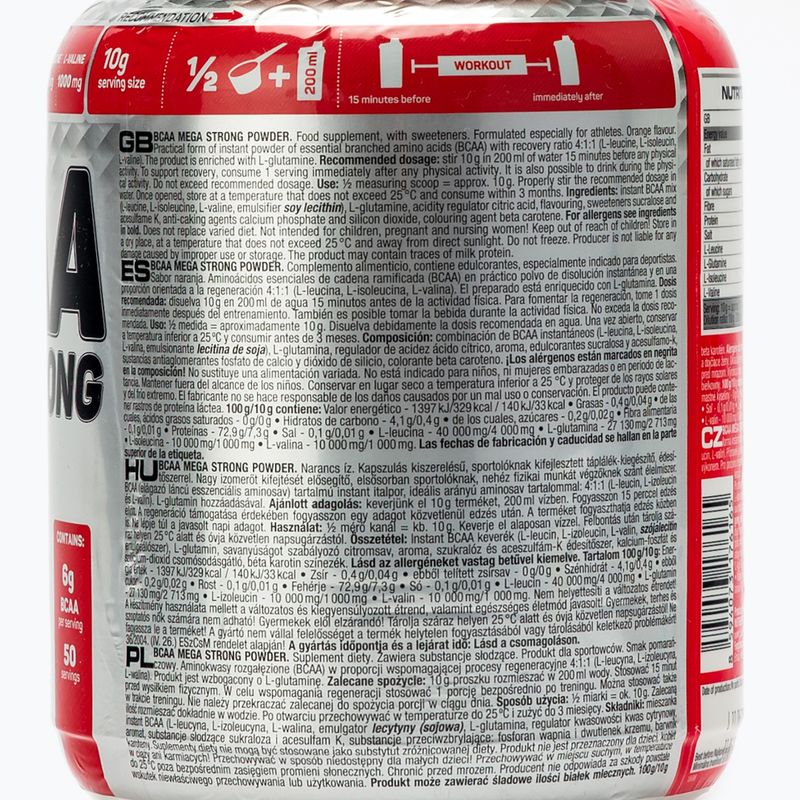 BCAA Mega Strong Nutrend аминокиселини 500g оранжев VS-045-500-PO 2