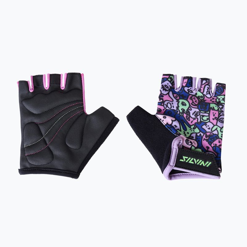 Детски ръкавици за колоездене SILVINI Locri в руж/зелено