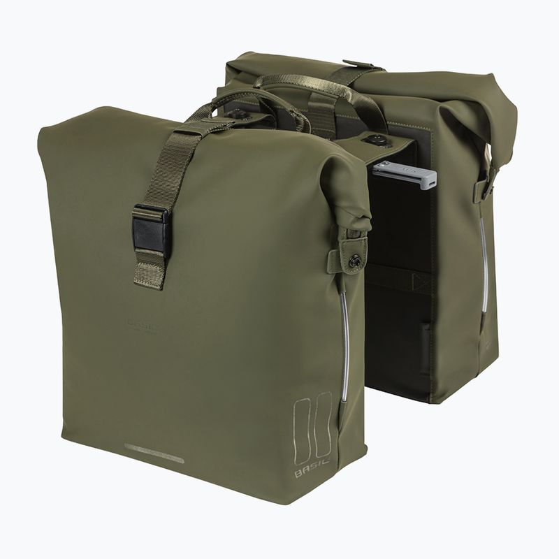 Сак за велосипед Basil Soho Nordlicht Double Bag MIK 41 l moss green 2