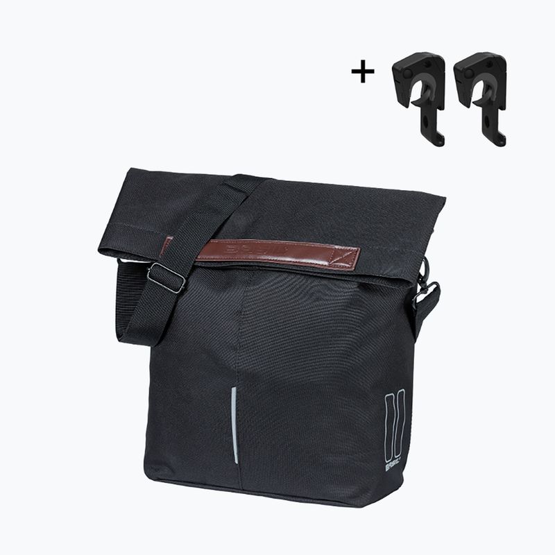 Велосипедна чанта за багажник Basil City Shopper MIK Hooks 16 l black 2