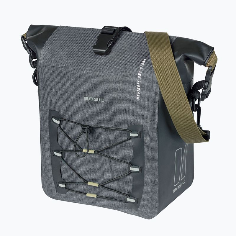 Сак за велосипед Basil Navigator Storm Hook On 12-15 l grey/black 3