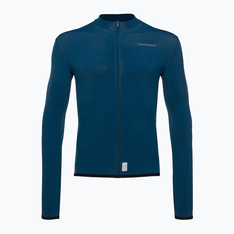 Мъжки потник за велосипед Shimano Vertex Thermal LS Jersey син PCWJSPWUE13MD2705