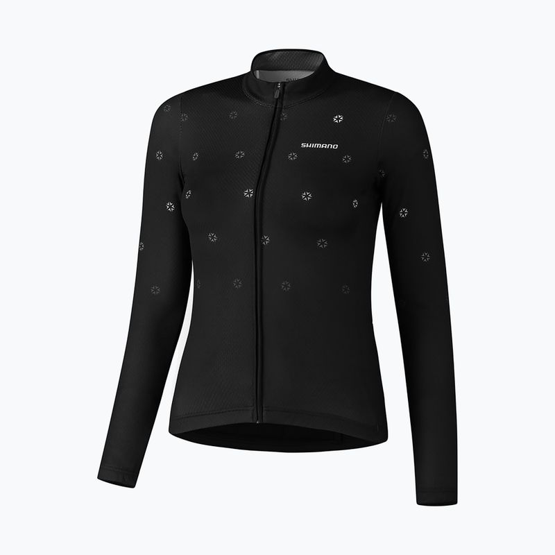 Дамски колоездачен суитшърт Shimano Kaede Printed Jersey LS black PCWJSPWUE12WL0114