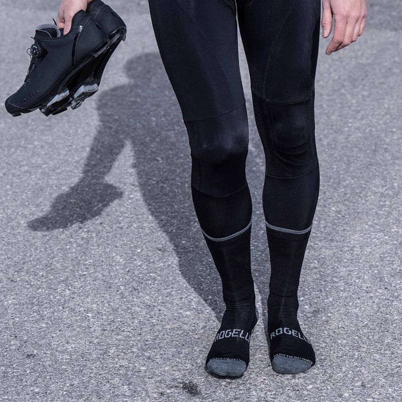 Чорапи за колоездене Rogelli Wool Wintersocks black 3