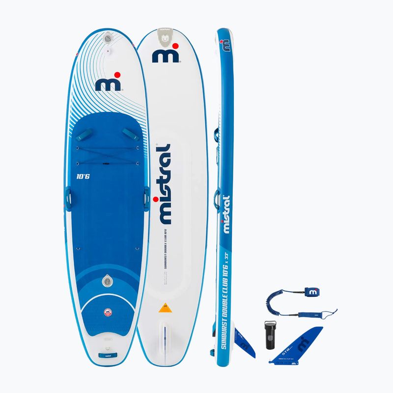 SUP дъска Mistral Sunburst Double Club 10'6" white/green