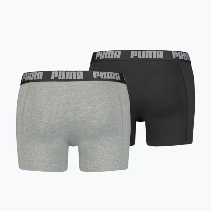 Мъжки боксерки PUMA Basic 2 чифта dark grey melange/black 2