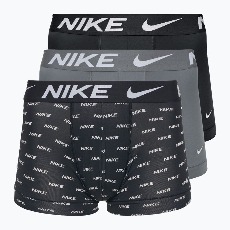 Nike Dri-Fit Essential мъжки боксерки 3 чифта Nike лого с печат/хладно сиво/черно