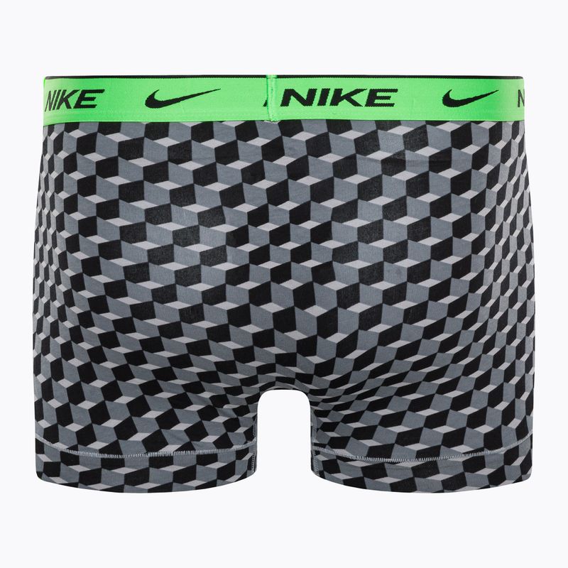 Мъжки боксерки Nike Everyday Cotton Stretch Trunk 3Pk BAU с геометричен печат/студено сиво/черно 3