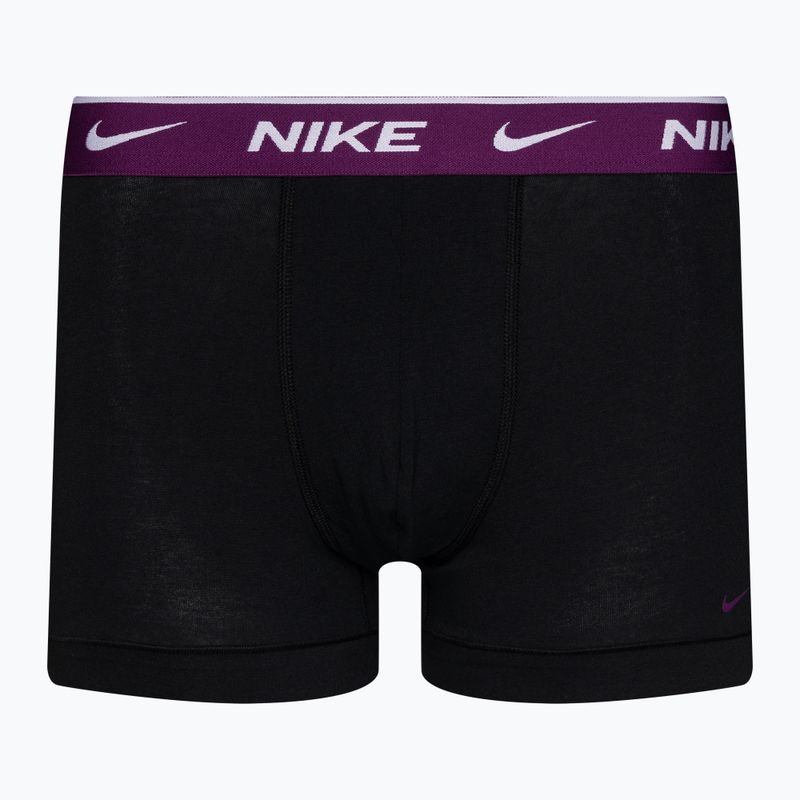 Мъжки боксерки Nike Everyday Cotton Stretch Trunk 3 чифта черни/виолетови/оранжеви 3