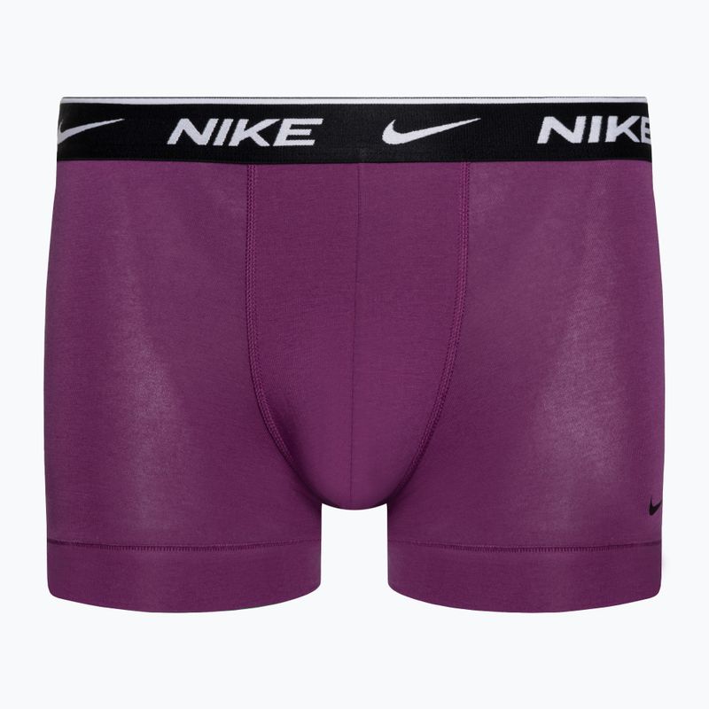 Мъжки боксерки Nike Everyday Cotton Stretch Trunk 3 чифта зелено/виолетово/синьо 2