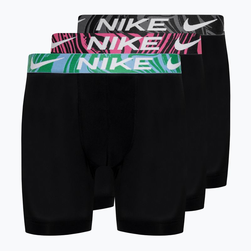 Мъжки боксерки Nike Dri-Fit Essential Micro Boxer Brief 3 чифта black/aquarius bleu/laser fuchsia/grey