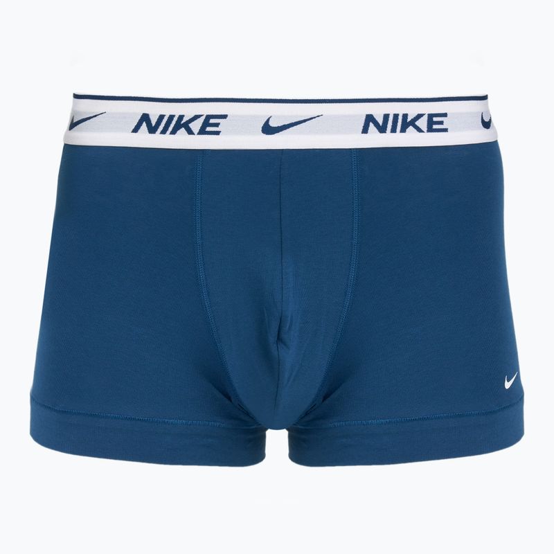 Мъжки боксерки Nike Everyday Cotton Stretch Trunk 3 чифта светло армейско синьо/синьо force/бял колан 2