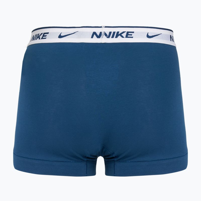 Мъжки боксерки Nike Everyday Cotton Stretch Trunk 3 чифта светло армейско синьо/синьо force/бял колан 3