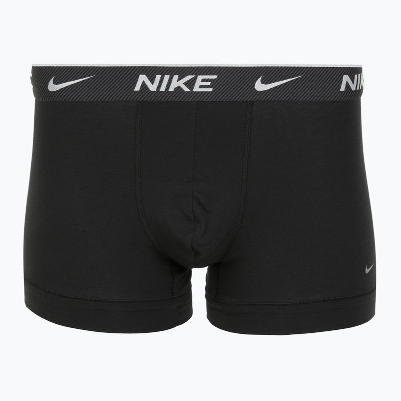 Мъжки боксерки Nike Everyday Cotton Stretch Trunk 3 чифта черно/желязна игра/студено сиво с висока лъскава текстура wb 4