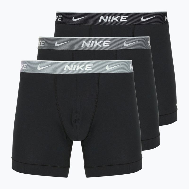 Мъжки боксерки Nike Everyday Cotton Stretch 3 чифта би/желязно сиво/ясно сиво с висока лъскава текстура wb