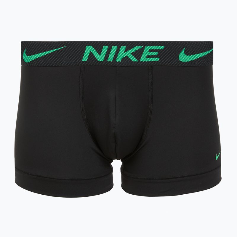 Мъжки боксерки Nike Dri-Fit Essential Micro Trunk 3 чифта black green shock/wild violet/black text wb 4