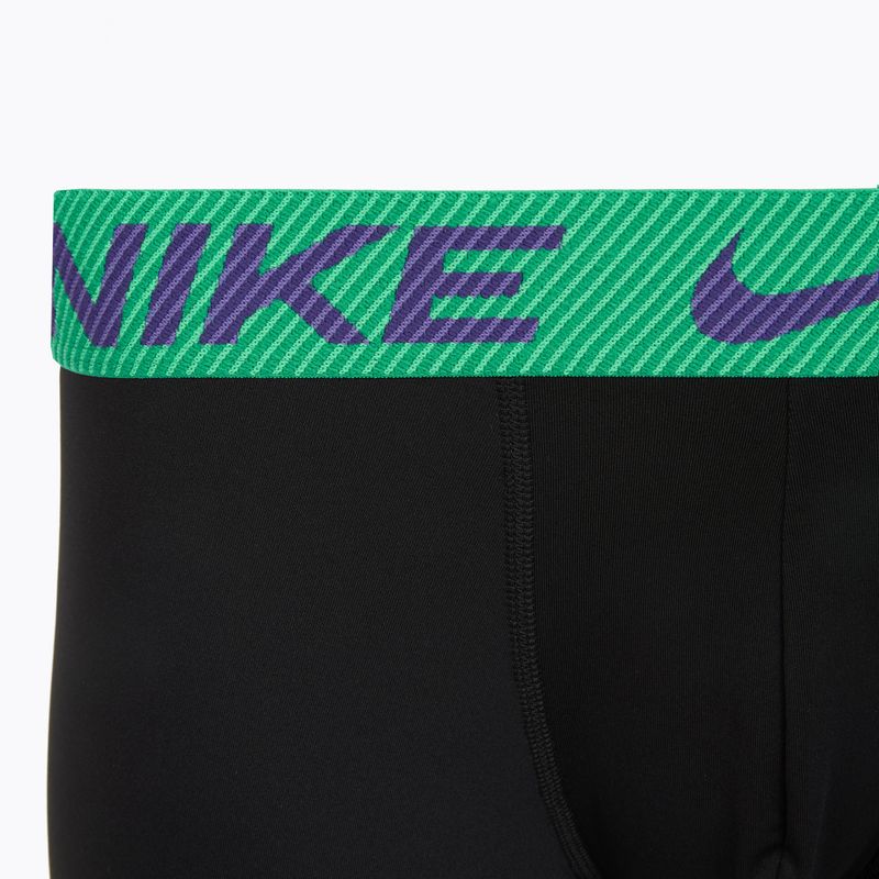 Мъжки боксерки Nike Dri-Fit Essential Micro Trunk 3 чифта black green shock/wild violet/black text wb 6