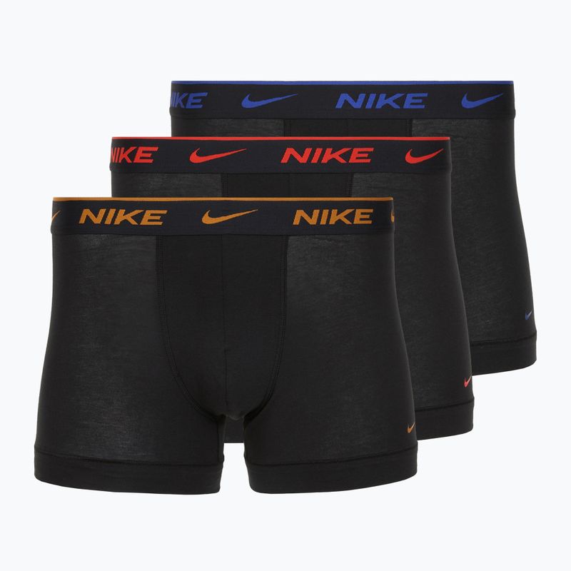 Мъжки боксерки Nike Everyday Cotton Stretch Trunk 3 чифта черни lig crim/des och/deep night с лого на колана