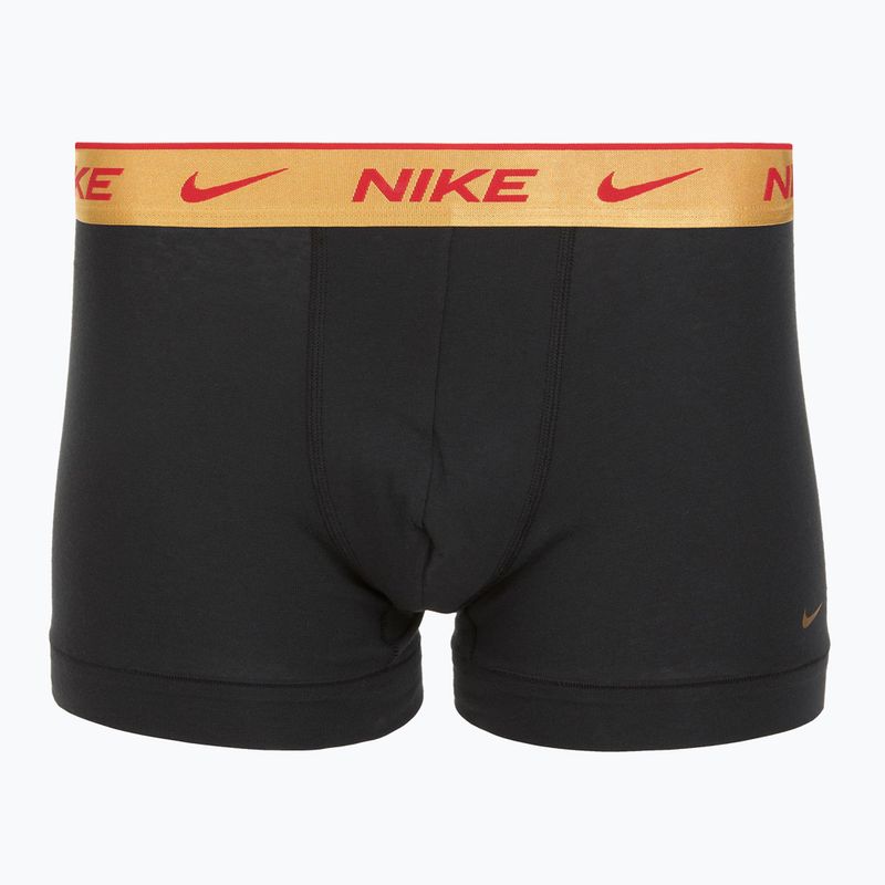 Мъжки боксерки Nike Everyday Cotton Stretch Trunk 3 чифта червено/ университетско червено/ пшенично златно/ черно висок блясък wb 2