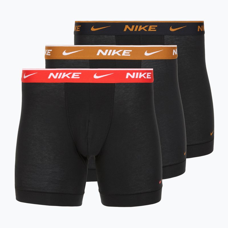 Мъжки боксерки Nike Everyday Cotton Stretch 3 чифта черни light crimsn/desrt ochre/черен колан