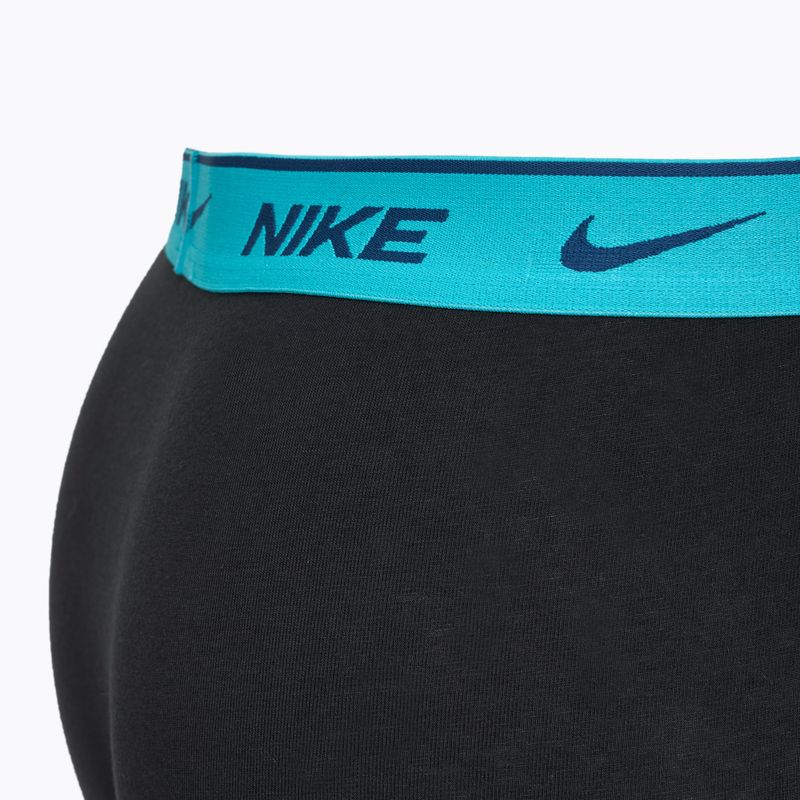 Мъжки боксерки Nike Everyday Cotton Stretch Trunk 3 чифта черно светло амирово синьо/прашен кактус/черен колан 3
