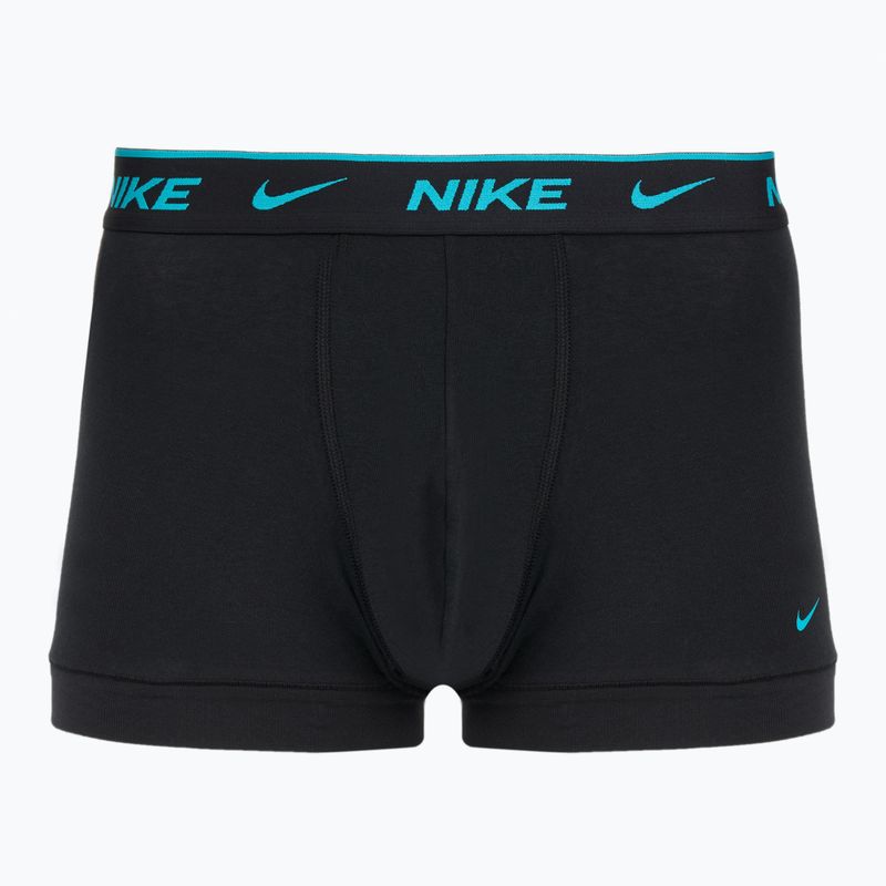 Мъжки боксерки Nike Everyday Cotton Stretch Trunk 3 чифта черно светло амирово синьо/прашен кактус/черен колан 5