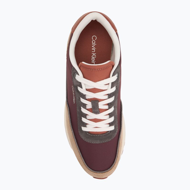 Calvin Klein мъжки обувки HM0HM01714 Low Top Lace Up Repreve Mix Silver Mink/Vineyard Wine 5