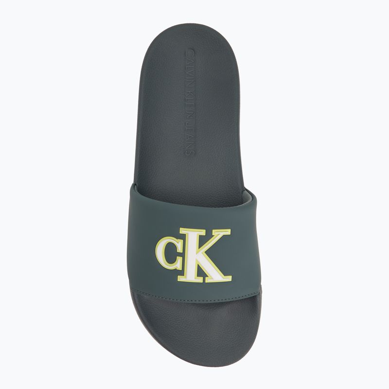 Мъжки джапанки Calvin Klein YM0YM01281 Jelly Mono PU Seaside Aqua/White 5