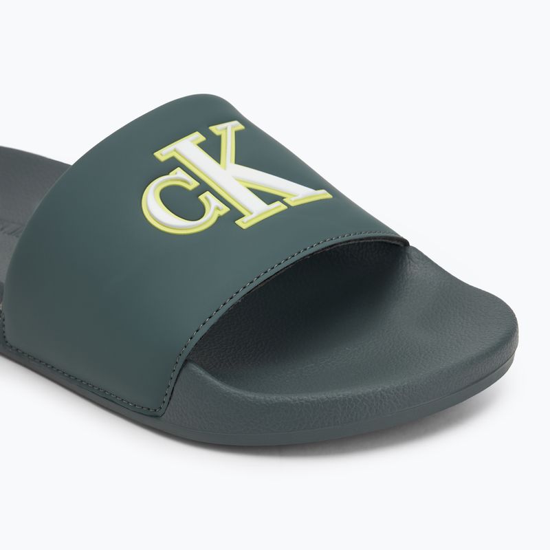 Мъжки джапанки Calvin Klein YM0YM01281 Jelly Mono PU Seaside Aqua/White 7