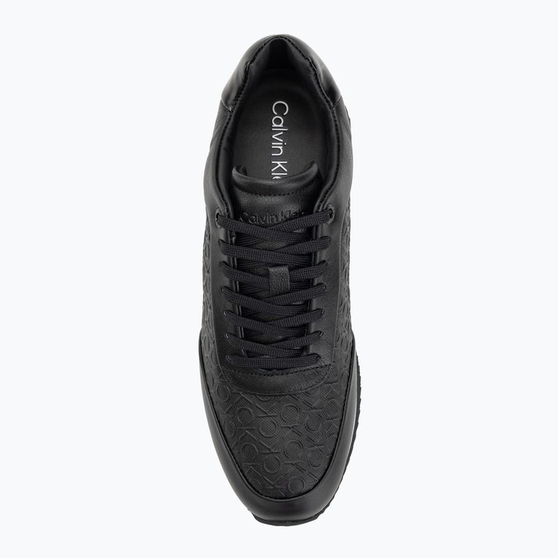 Calvin Klein Women's Shoes HW0HW02574 Runner Lace Up Mono Pu Triple Bright White 5