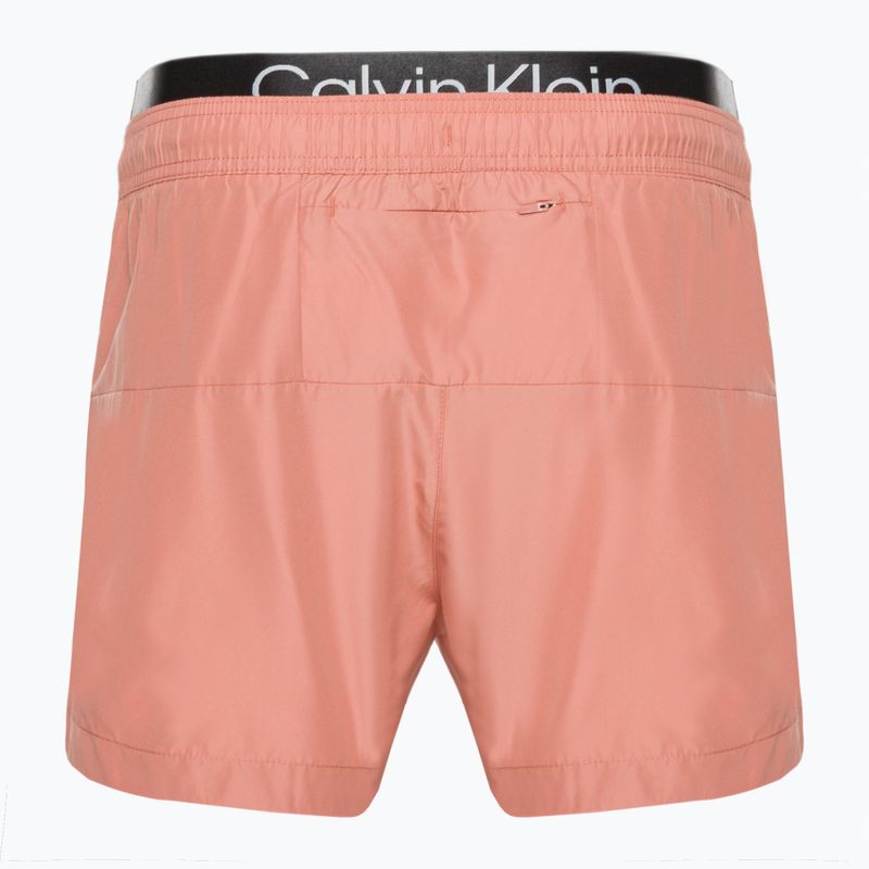 Мъжки къси бански Calvin Klein Short Double Wb розови къси панталони 2