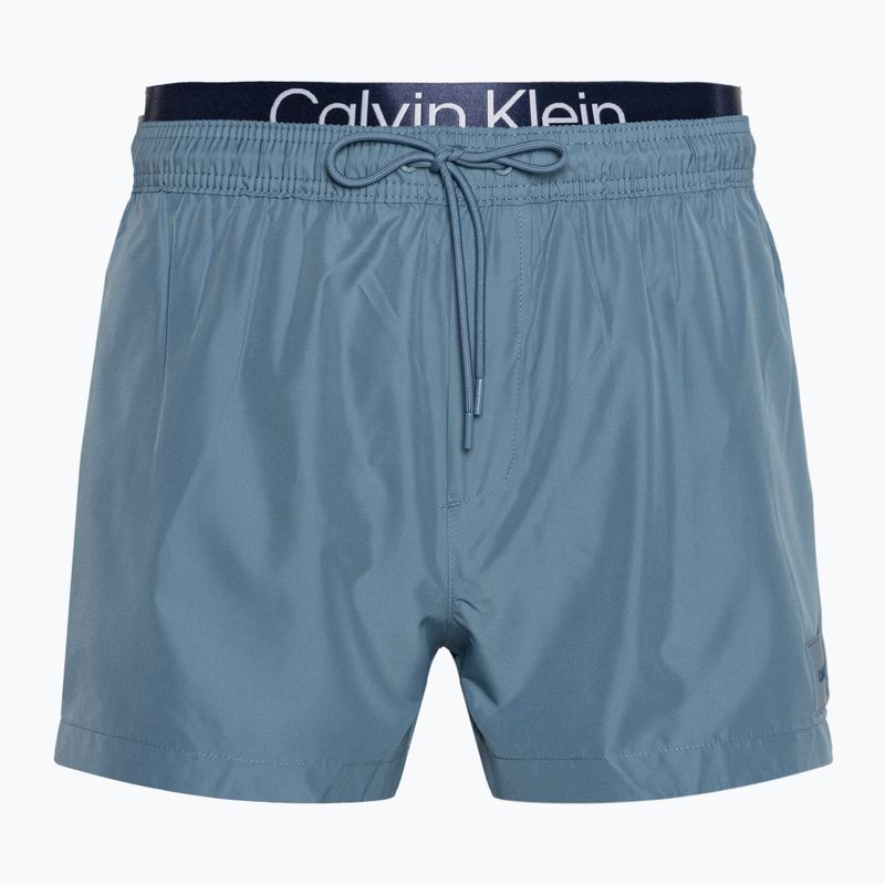 Мъжки къси бански Calvin Klein Short Double Waist Band приглушен керемиден цвят